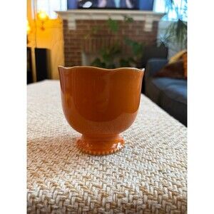Orange Ceramic Pumpkin Spice Candle Holder Cup